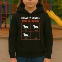 Great Pyrenees Guide To Training Funny Dog Pet Lover Kids Hoodie thumb 3
