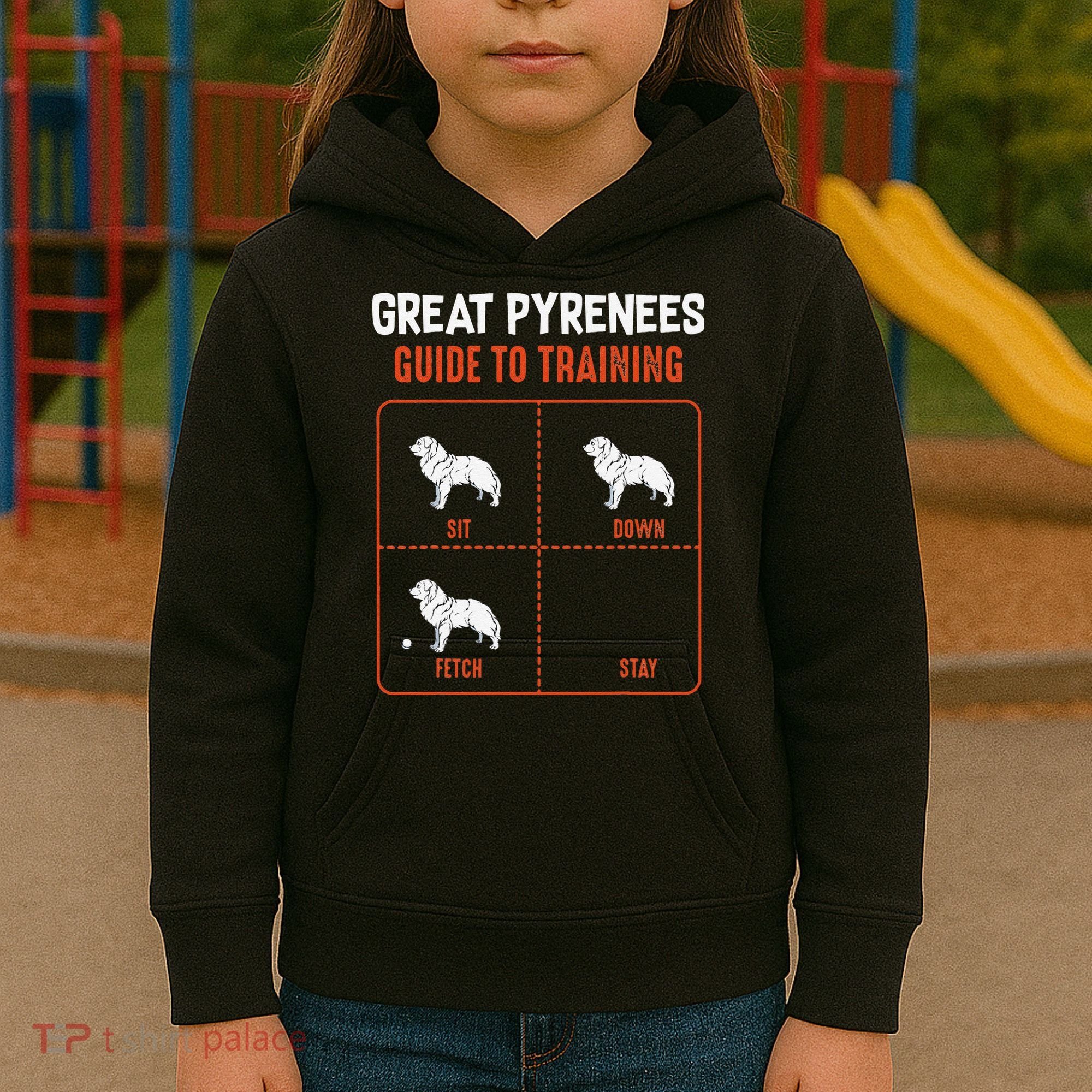 Great Pyrenees Guide To Training Funny Dog Pet Lover Kids Hoodie