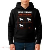 Great Pyrenees Guide To Training Funny Dog Pet Lover Kids Hoodie thumb 4
