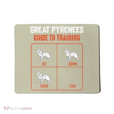 Great Pyrenees Guide To Training Funny Dog Pet Lover Mousepad