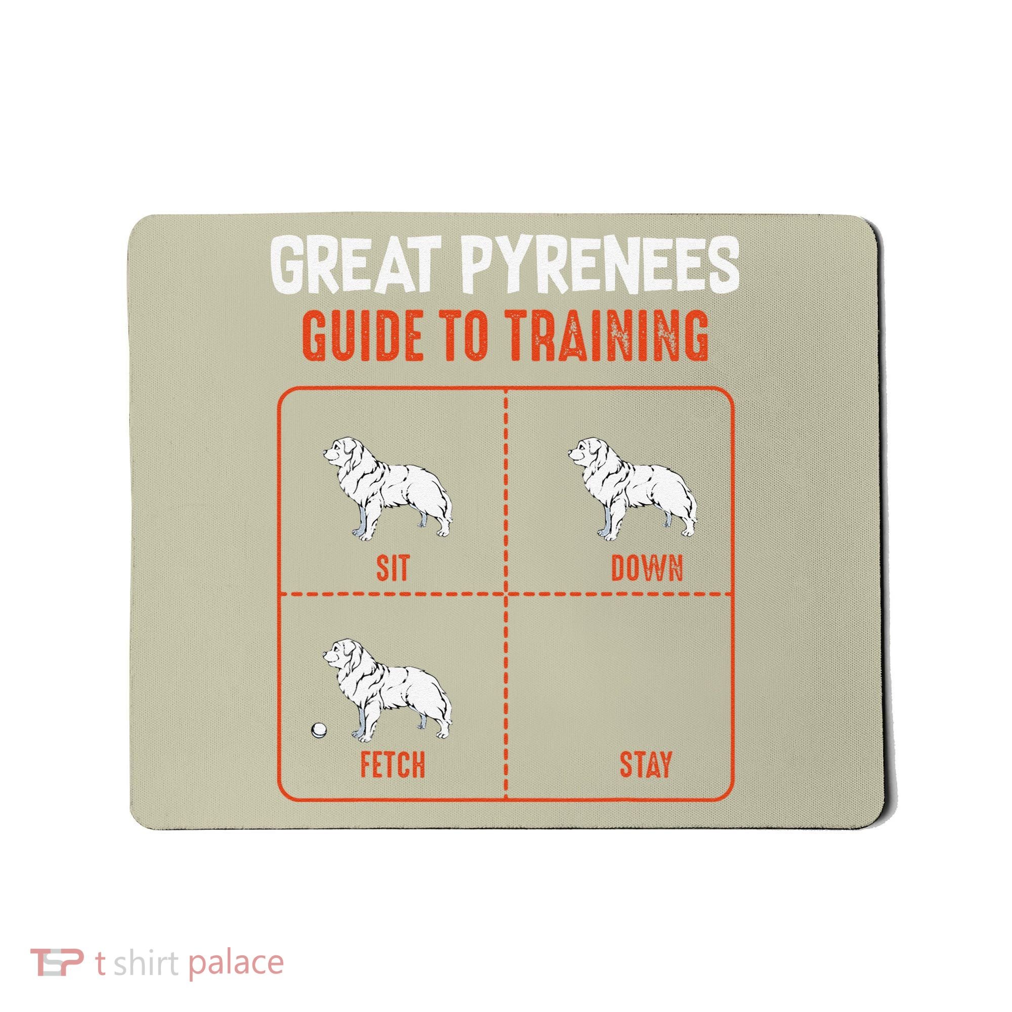 Great Pyrenees Guide To Training Funny Dog Pet Lover Mousepad
