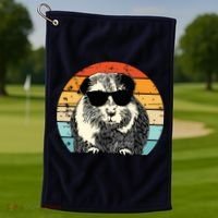 Guinea Pig Guinea Pig Lover Retro Guinea Pig Golf Towel thumb 1