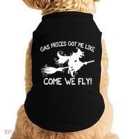 Gas Prices Got Me Like Come We Fly Broom Vacuum Halloween Gift Doggie Tank thumb 0
