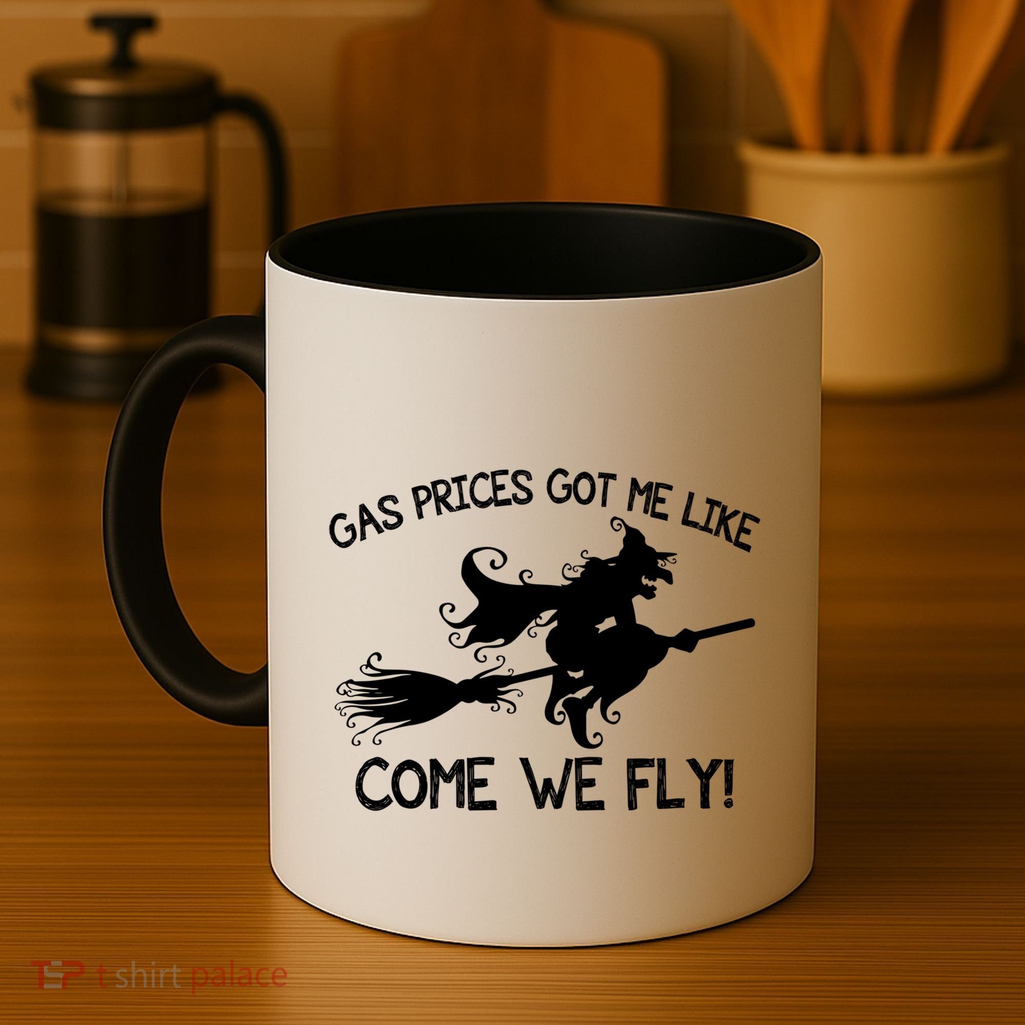 Gas Prices Got Me Like Come We Fly Broom Vacuum Halloween Gift Coffee Mug