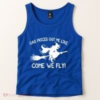 Gas Prices Got Me Like Come We Fly Broom Vacuum Halloween Gift Tank Top thumb 2