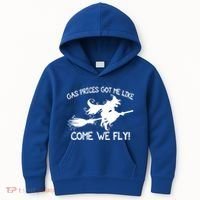 Gas Prices Got Me Like Come We Fly Broom Vacuum Halloween Gift Kids Hoodie thumb 0