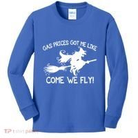 Gas Prices Got Me Like Come We Fly Broom Vacuum Halloween Gift Kids Long Sleeve Shirt thumb 0