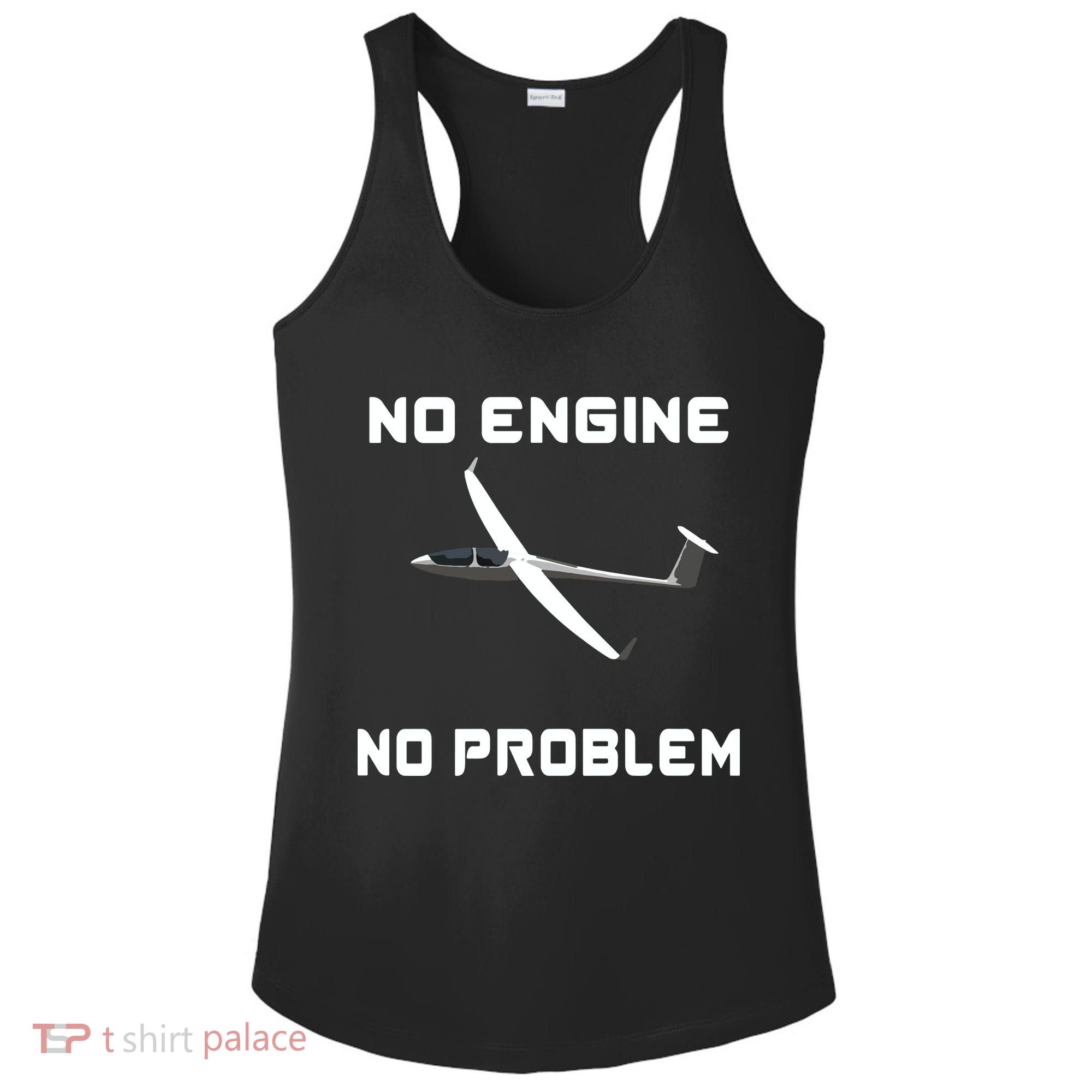 Glider Pilot Gliding Sailplane Flying Plane Ladies PosiCharge Competitor Racerback Tank
