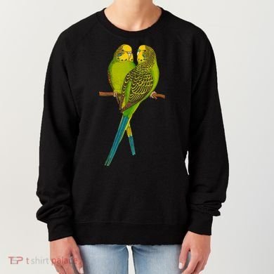 Green Parakeet Gift Cute Parakeets Budgie Bird Lover Women's Sweatshirt
