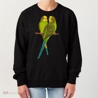 Green Parakeet Gift Cute Parakeets Budgie Bird Lover Women's Sweatshirt thumb 0