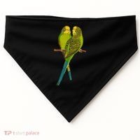 Green Parakeet Gift Cute Parakeets Budgie Bird Lover USA-Made Doggie Bandana thumb 0
