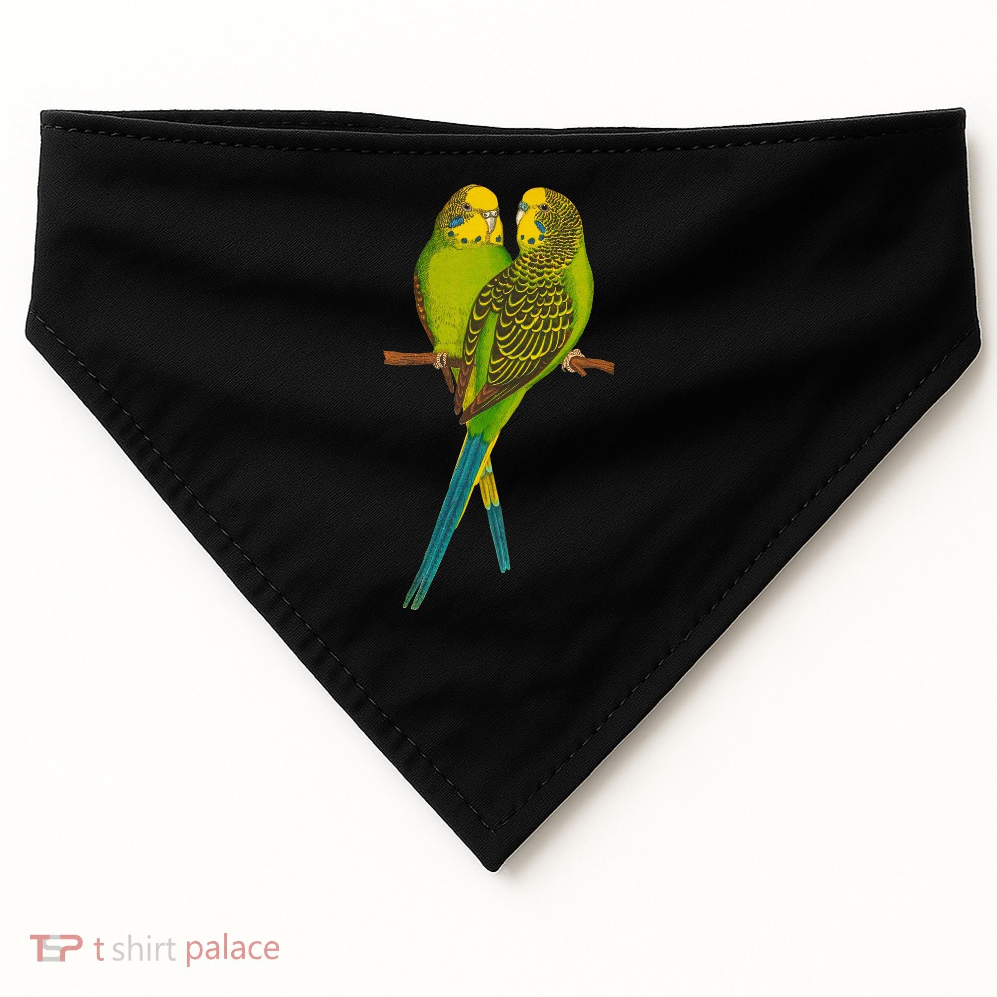 Green Parakeet Gift Cute Parakeets Budgie Bird Lover USA-Made Doggie Bandana