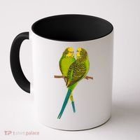 Green Parakeet Gift Cute Parakeets Budgie Bird Lover Coffee Mug thumb 0