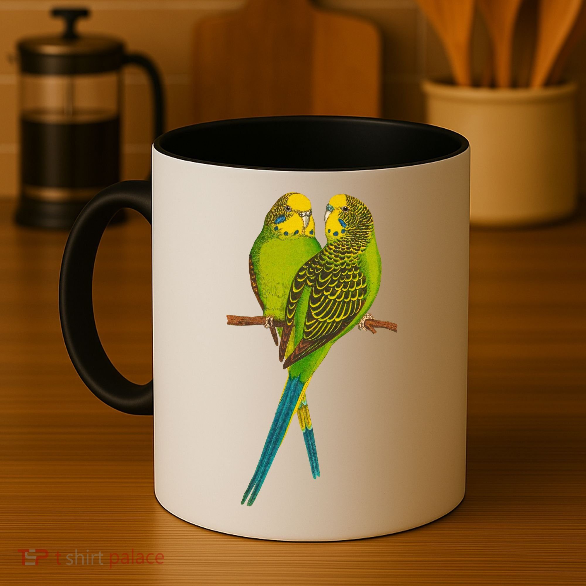 Green Parakeet Gift Cute Parakeets Budgie Bird Lover Coffee Mug