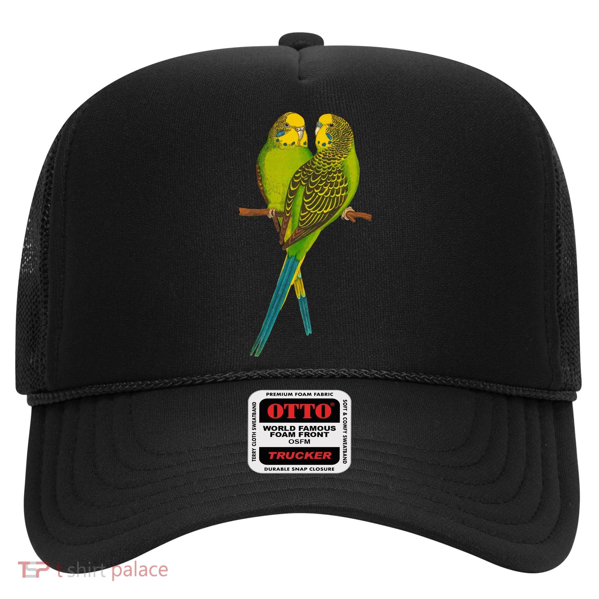 Green Parakeet Gift Cute Parakeets Budgie Bird Lover Hat