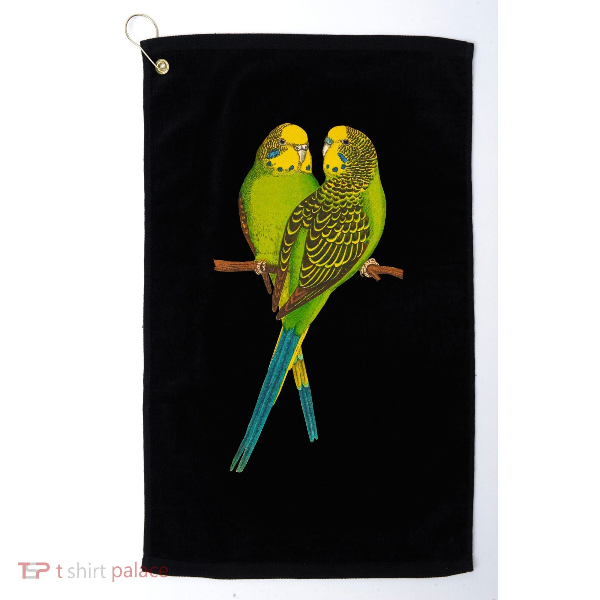 Green Parakeet Gift Cute Parakeets Budgie Bird Lover Golf Towel