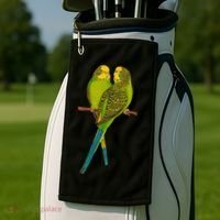 Green Parakeet Gift Cute Parakeets Budgie Bird Lover Golf Towel thumb 2