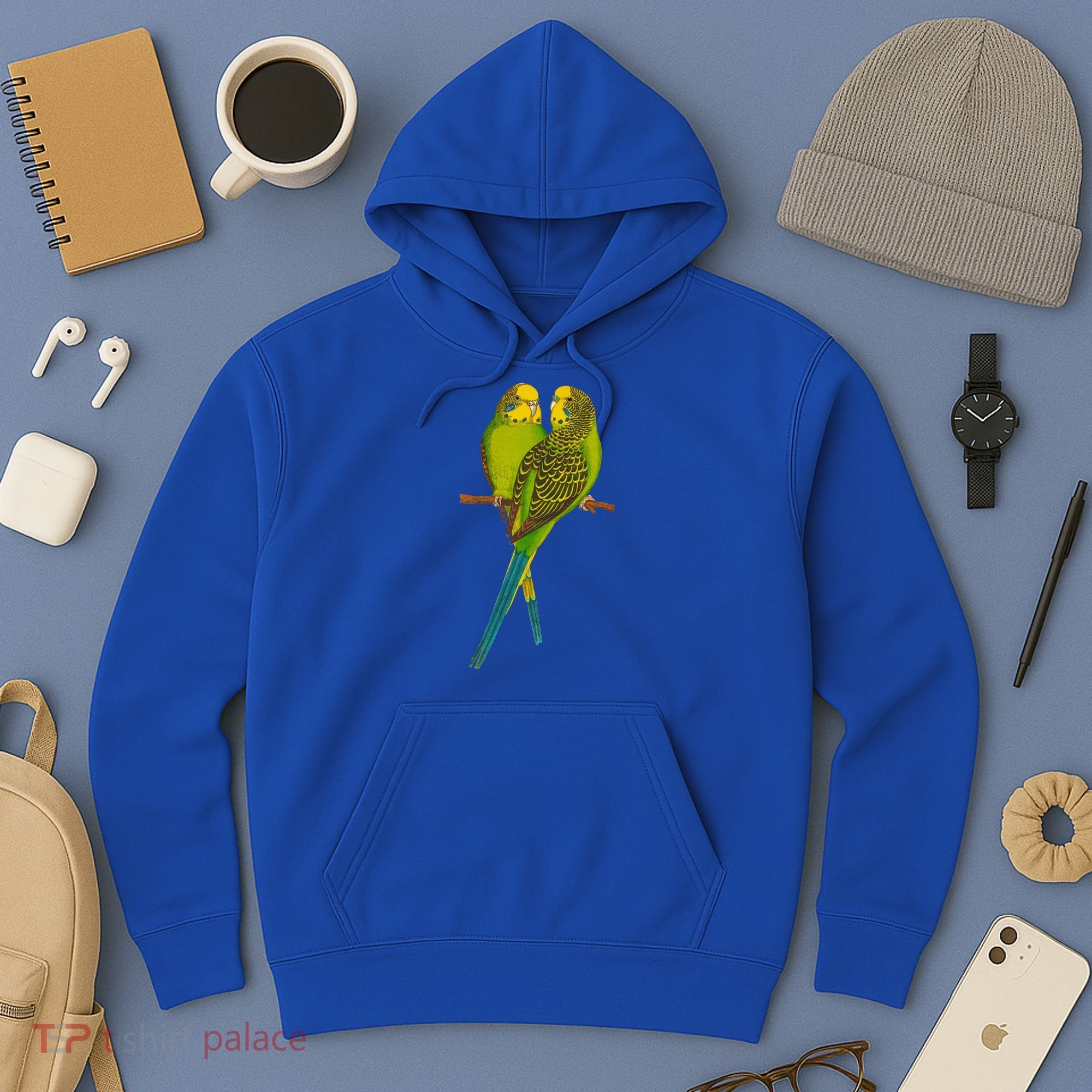 Green Parakeet Gift Cute Parakeets Budgie Bird Lover Hoodie
