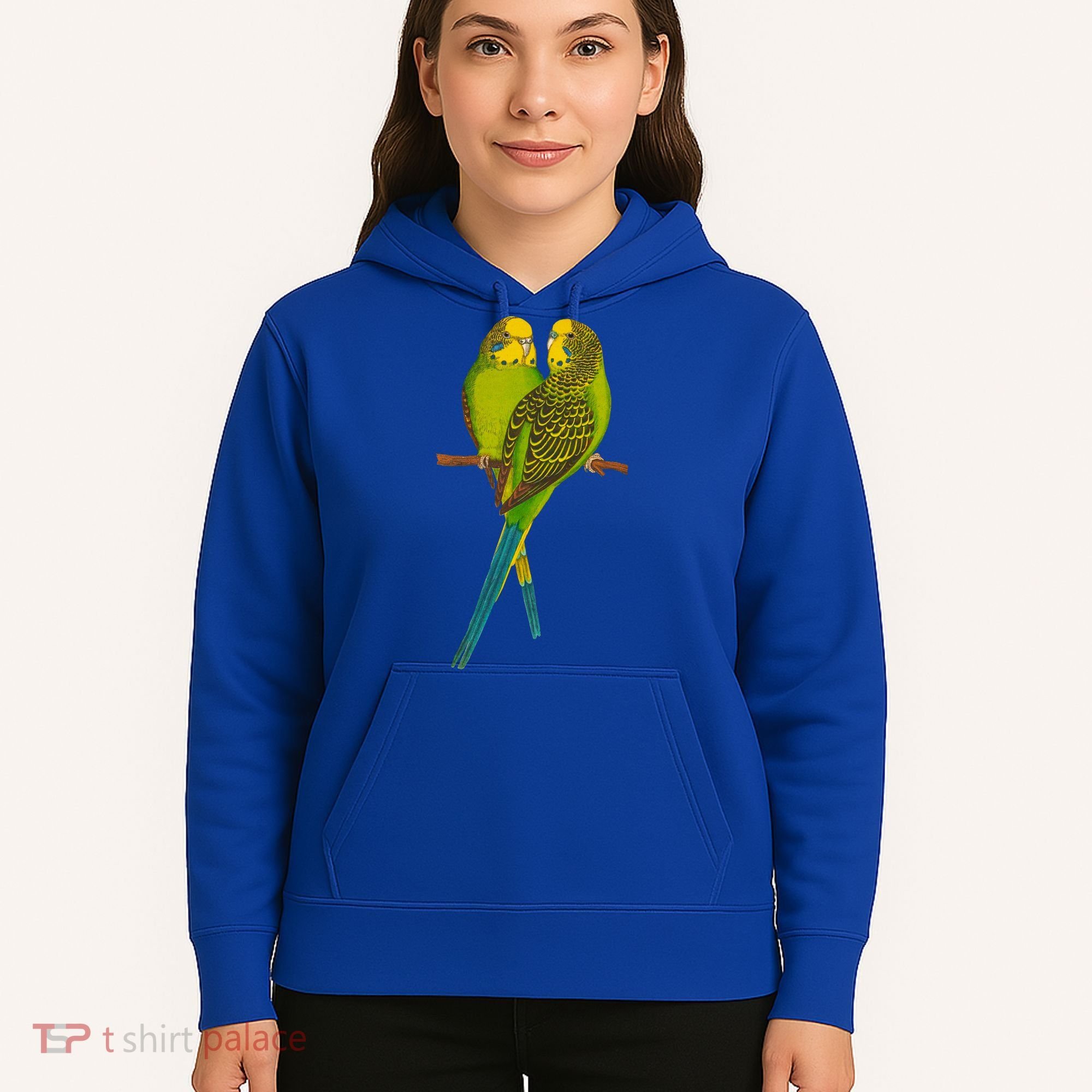 Green Parakeet Gift Cute Parakeets Budgie Bird Lover Hoodie