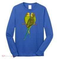 Green Parakeet Gift Cute Parakeets Budgie Bird Lover Long Sleeve Shirt thumb 0