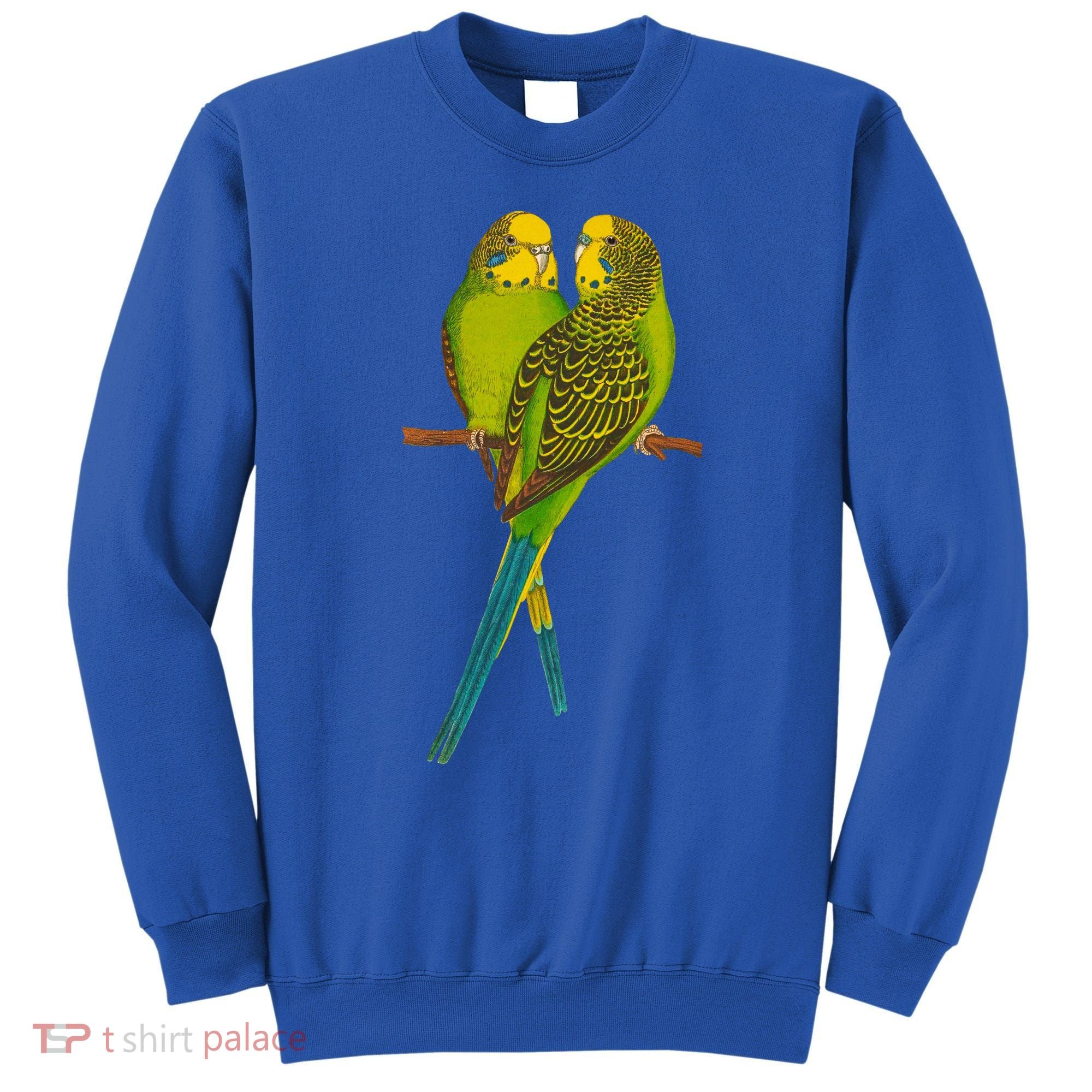 Green Parakeet Gift Cute Parakeets Budgie Bird Lover Sweatshirt
