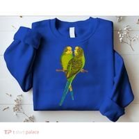 Green Parakeet Gift Cute Parakeets Budgie Bird Lover Sweatshirt thumb 2
