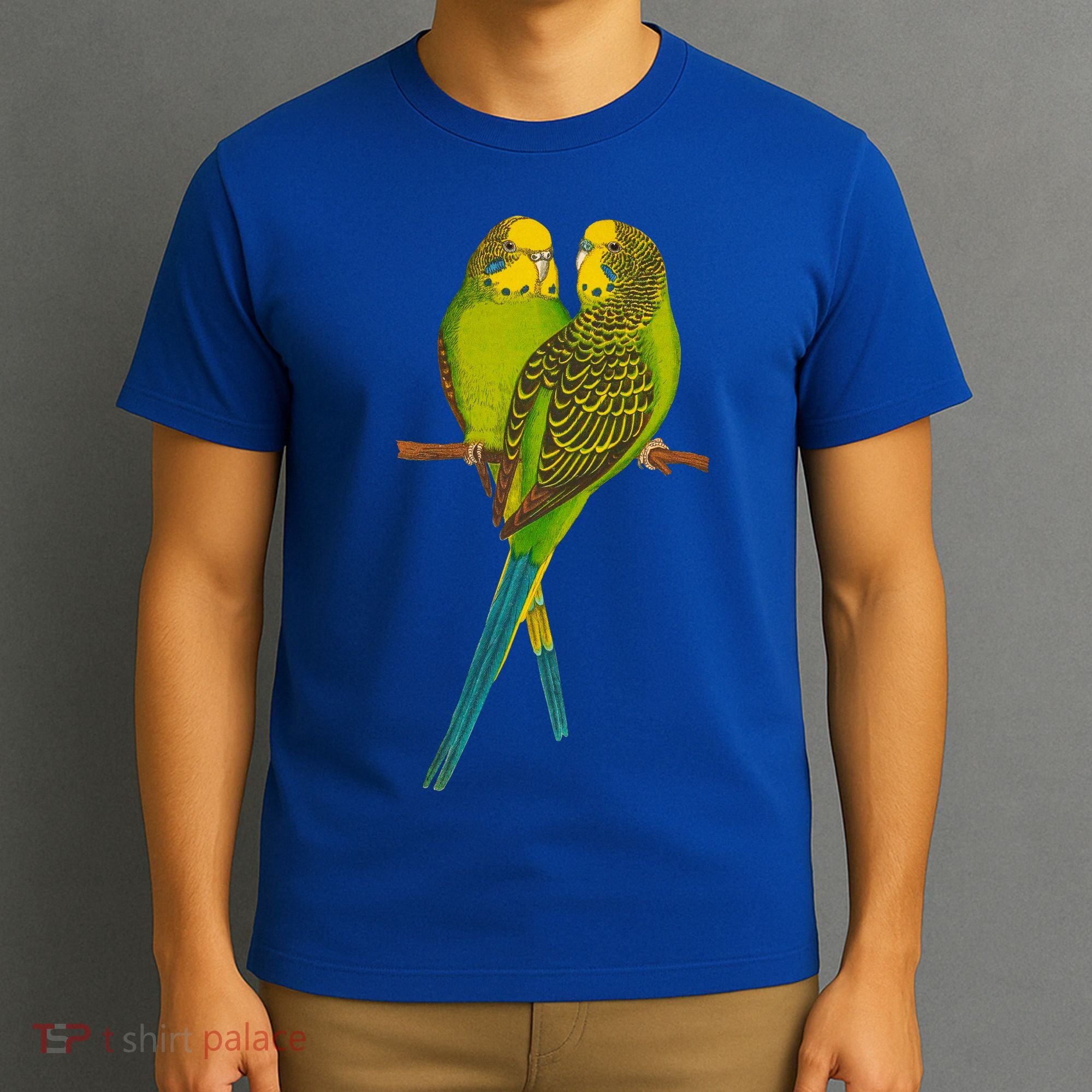 Green Parakeet Gift Cute Parakeets Budgie Bird Lover T-Shirt