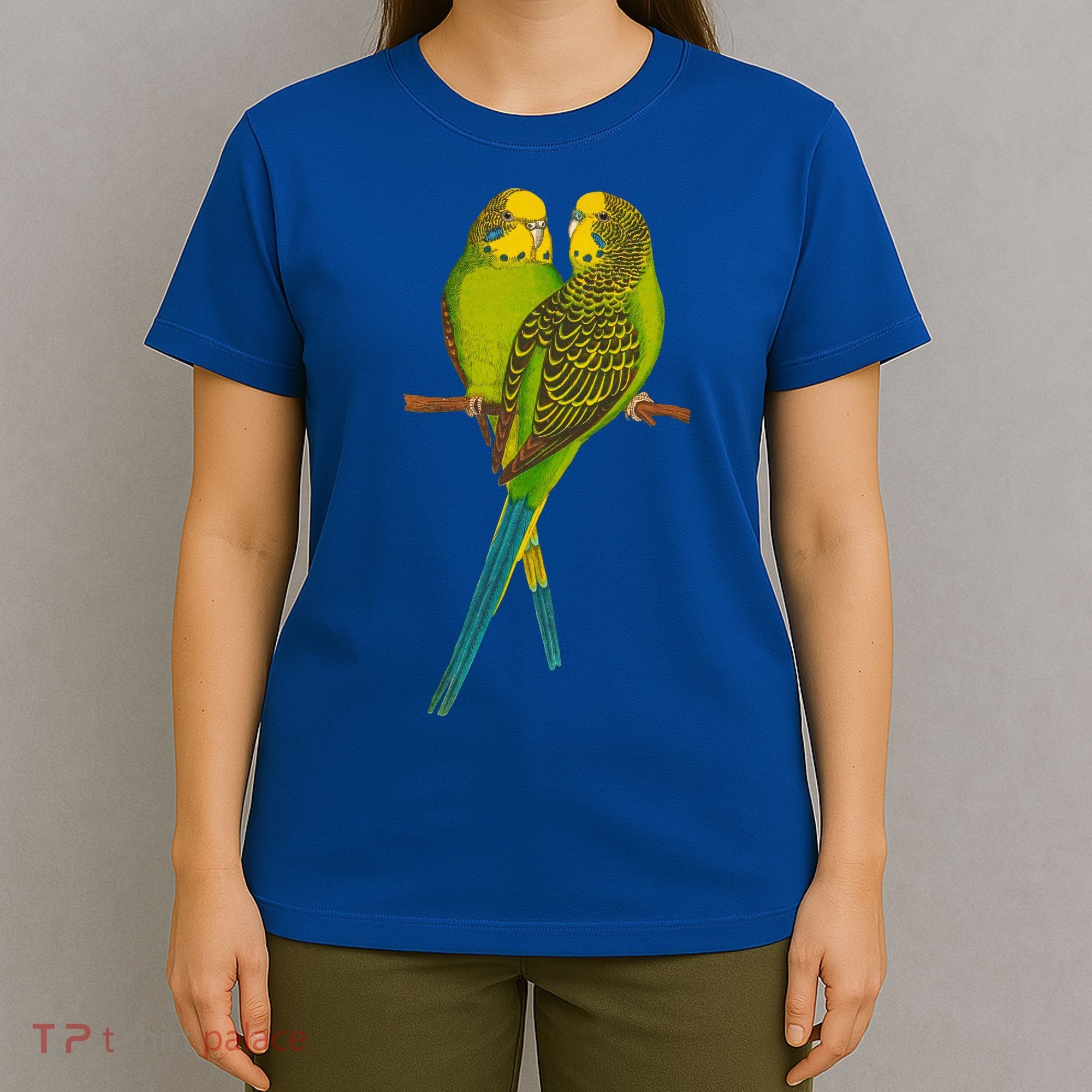 Green Parakeet Gift Cute Parakeets Budgie Bird Lover T-Shirt