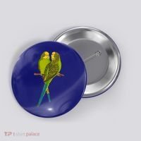 Green Parakeet Gift Cute Parakeets Budgie Bird Lover Button thumb 0
