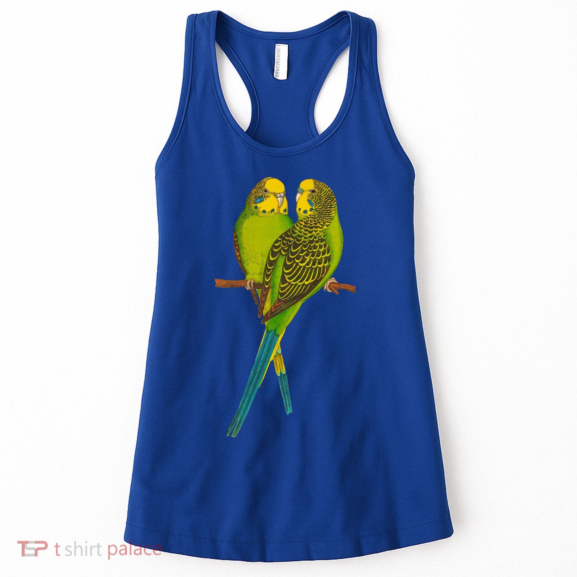 Green Parakeet Gift Cute Parakeets Budgie Bird Lover Women's Tank Top
