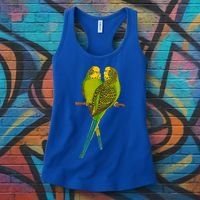 Green Parakeet Gift Cute Parakeets Budgie Bird Lover Women's Tank Top thumb 3