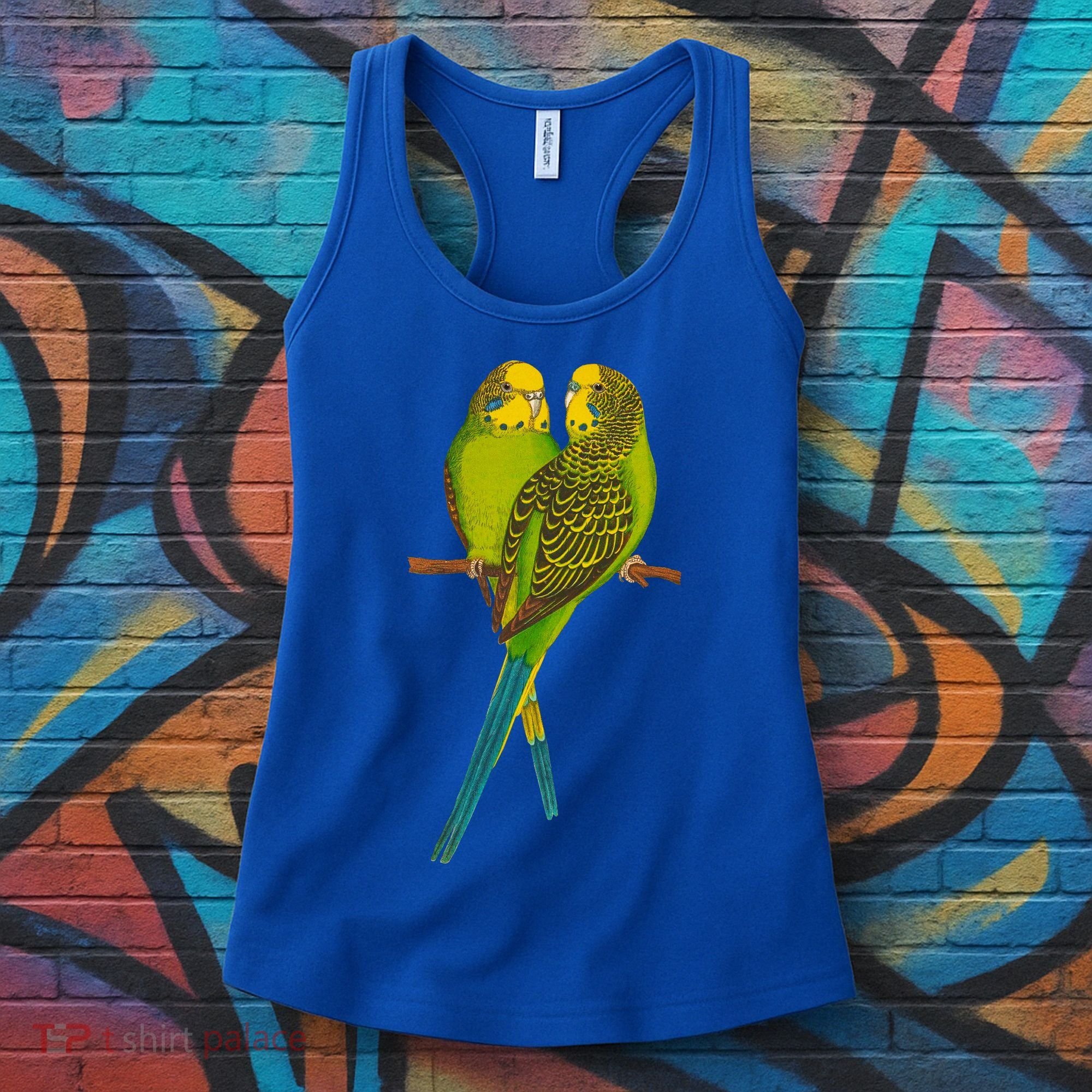 Green Parakeet Gift Cute Parakeets Budgie Bird Lover Women's Tank Top