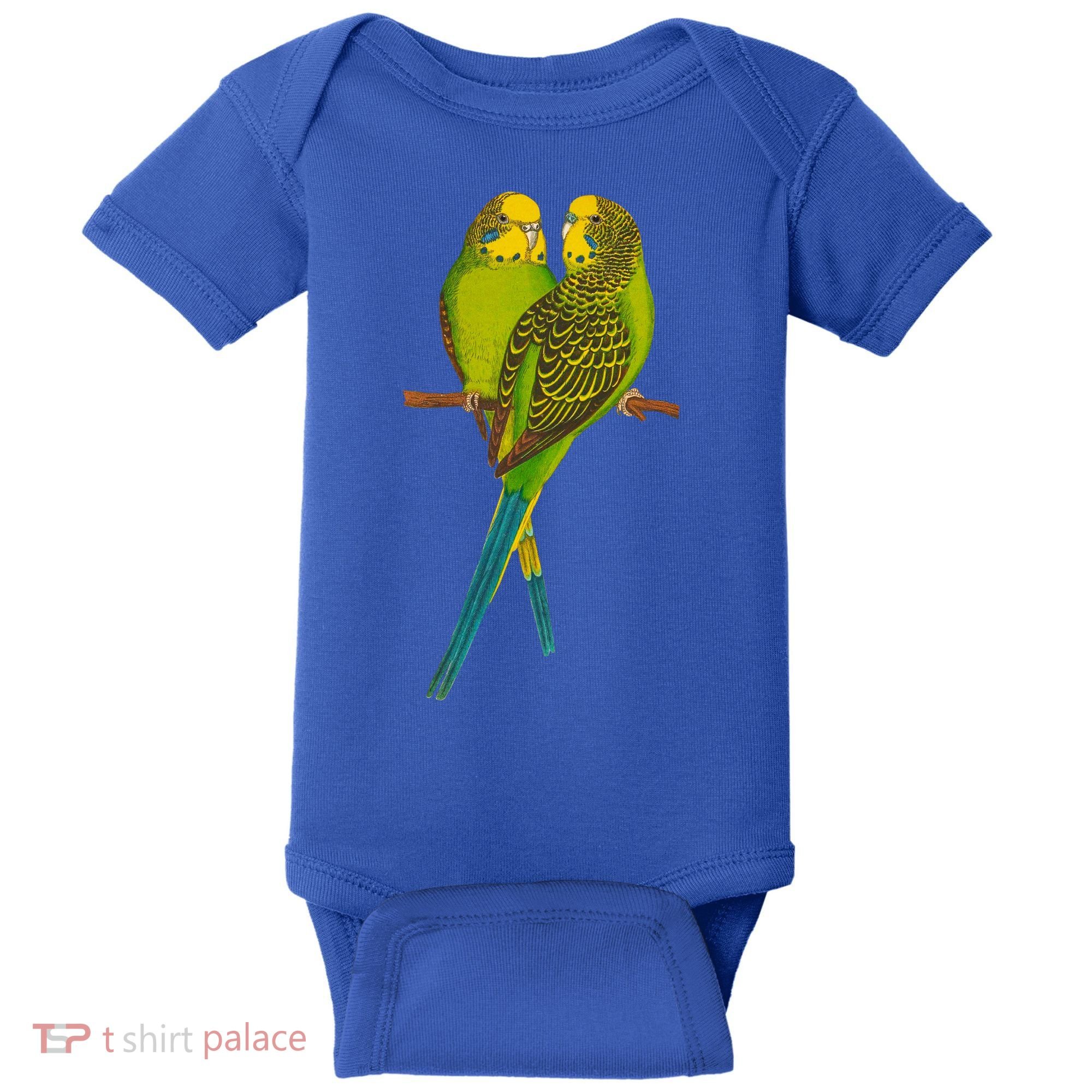 Green Parakeet Gift Cute Parakeets Budgie Bird Lover Baby Bodysuit