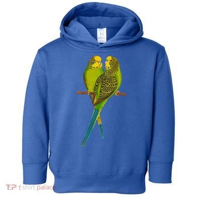 Green Parakeet Gift Cute Parakeets Budgie Bird Lover Toddler Hoodie