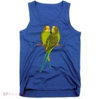 Green Parakeet Gift Cute Parakeets Budgie Bird Lover Tank Top thumb 0