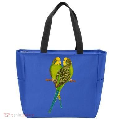Green Parakeet Gift Cute Parakeets Budgie Bird Lover Tote Bag