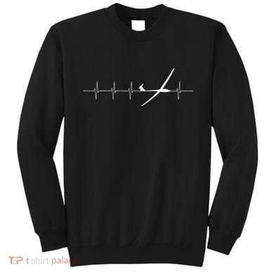 Glider Pilot Heartbeat Sailplane Pilot Gift Tee ECG Sweatshirt