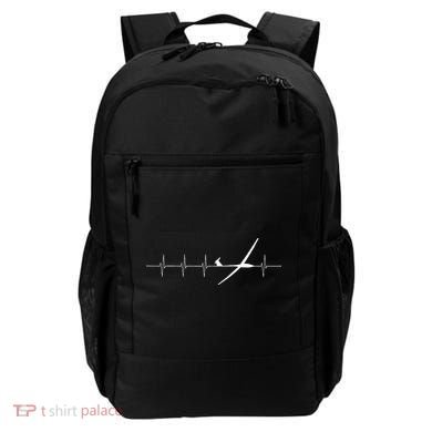 Glider Pilot Heartbeat Sailplane Pilot Gift Tee ECG Backpack