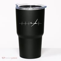 Glider Pilot Heartbeat Sailplane Pilot Gift Tee ECG Tumbler thumb 0