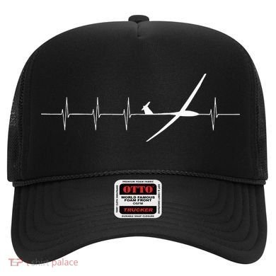 Glider Pilot Heartbeat Sailplane Pilot Gift Tee ECG Hat