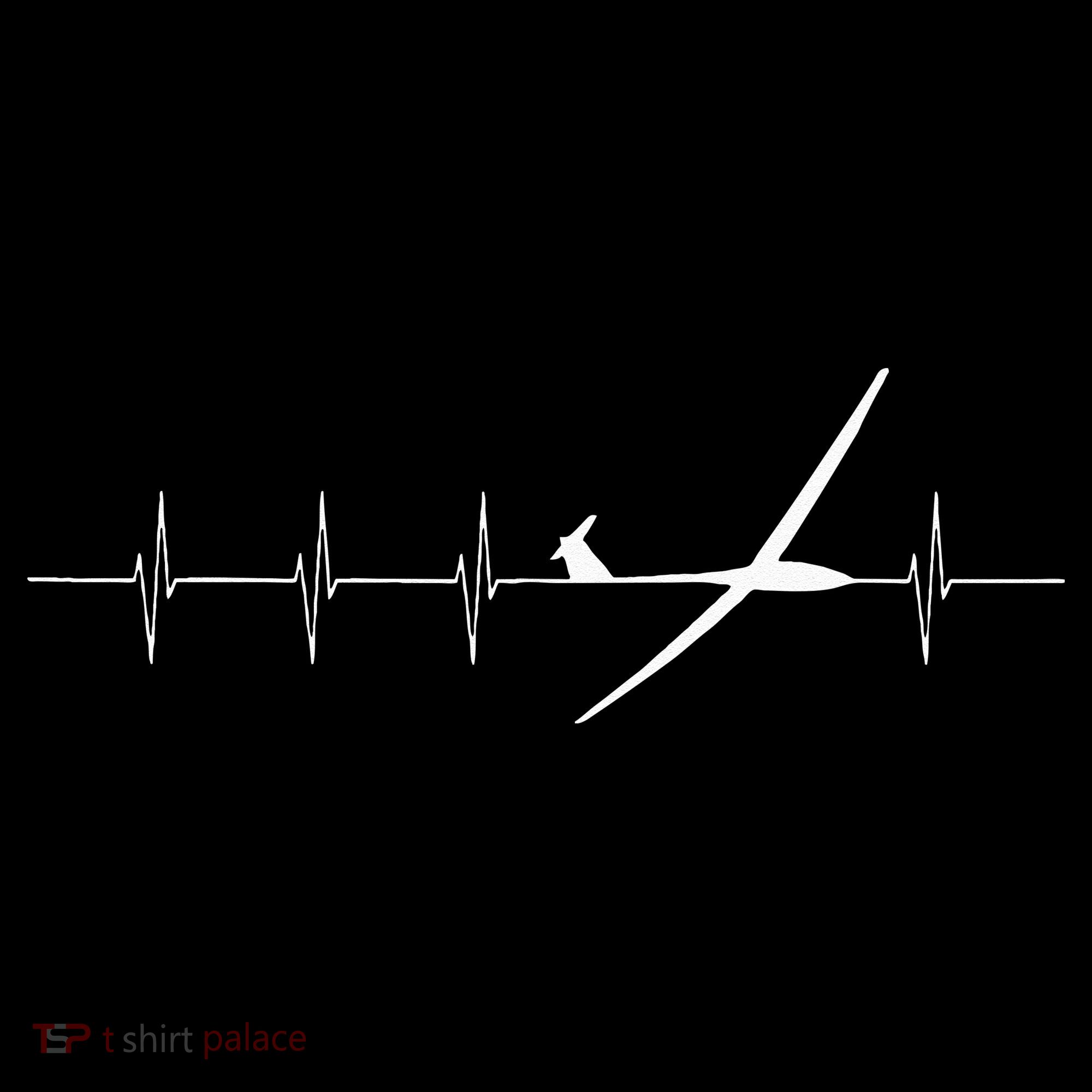 Glider Pilot Heartbeat Sailplane Pilot Gift Tee ECG Kids Hoodie