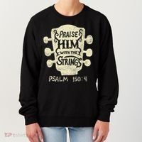 Guitarists Praise Him With The Strings Acoustic Guitar Music Women's Sweatshirt thumb 0