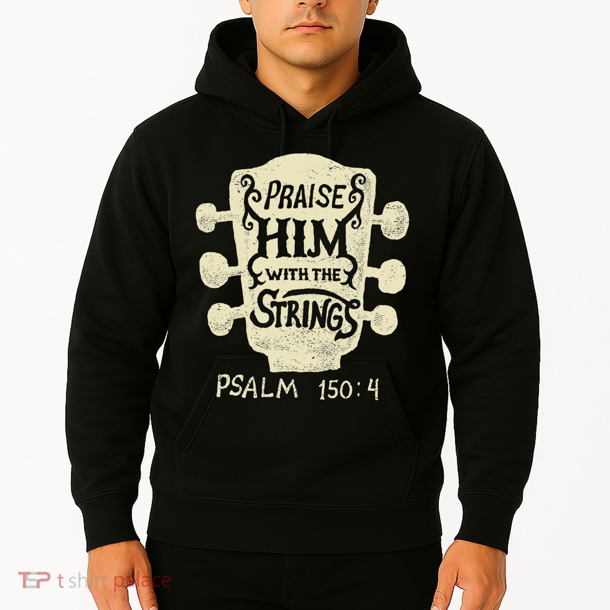 Guitarists Praise Him With The Strings Acoustic Guitar Music Hoodie