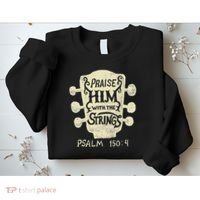 Guitarists Praise Him With The Strings Acoustic Guitar Music Sweatshirt thumb 2