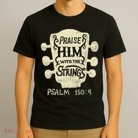 Guitarists Praise Him With The Strings Acoustic Guitar Music T-Shirt thumb 3