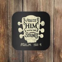 Guitarists Praise Him With The Strings Acoustic Guitar Music Coaster thumb 0