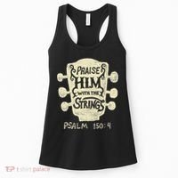 Guitarists Praise Him With The Strings Acoustic Guitar Music Women's Tank Top thumb 0