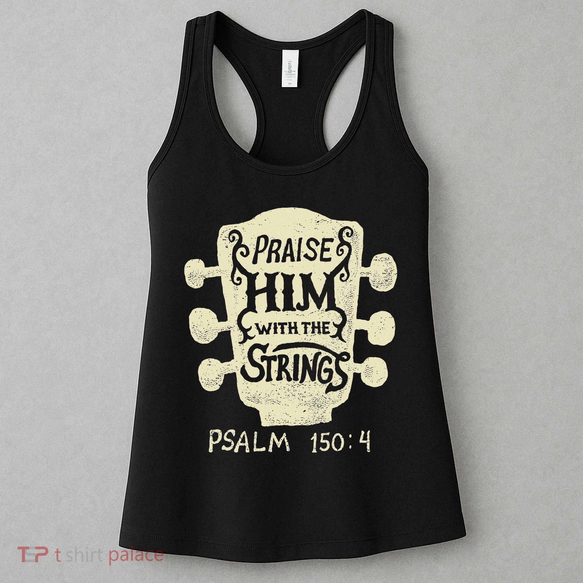 Guitarists Praise Him With The Strings Acoustic Guitar Music Women's Tank Top