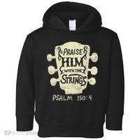 Guitarists Praise Him With The Strings Acoustic Guitar Music Toddler Hoodie thumb 0