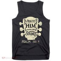 Guitarists Praise Him With The Strings Acoustic Guitar Music Tank Top thumb 0